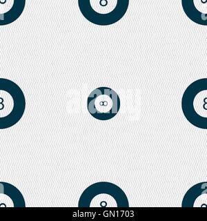 Eightball, Billiards  icon sign. Seamless pattern with geometric texture. Vector Stock Vector