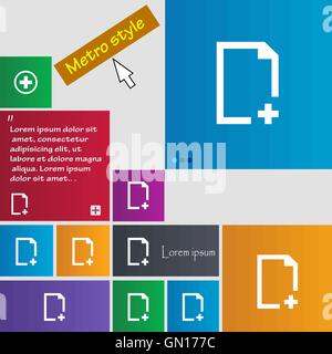 Add file icon sign. buttons. Modern interface website buttons with cursor pointer. Vector Stock Vector