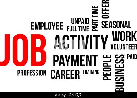 word cloud - job Stock Vector