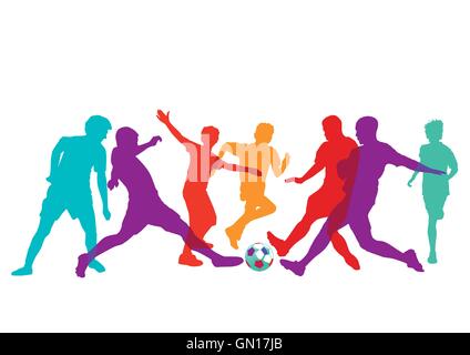 Football players on the field Stock Vector