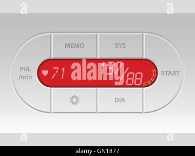 Digital electronic blood pressure monitor and hand Stock Vector Image \u0026 Art  - Alamy