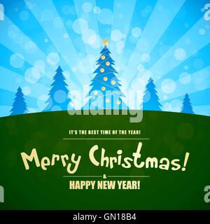 Merry Christmas Landscape Stock Vector