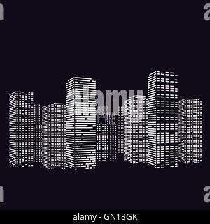 Skyscrapers at evening Stock Vector