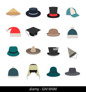 Icons hats, vector illustration. Stock Vector
