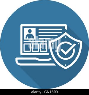 Personal Security Icon. Flat Design. Stock Vector