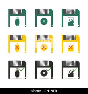 Icons save, vector illustration. Stock Vector