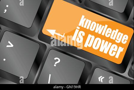 knowledge is power button on computer keyboard key, vector illustration Stock Vector