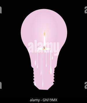 White Candle Light Bulb Stock Vector