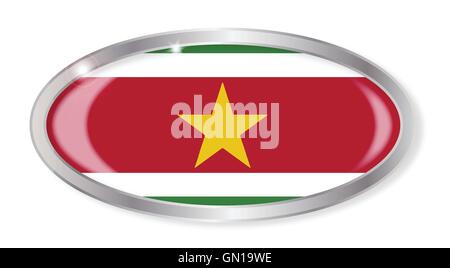 Suriname Flag Oval Button Stock Vector