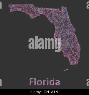 Florida line art map Stock Vector Image & Art - Alamy