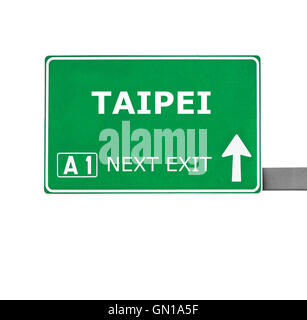 TAIPEI road sign isolated on white Stock Photo