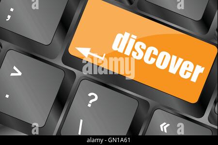 word discover on computer keyboard key, vector illustration Stock Vector