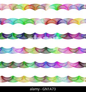 Colorful ornamental line divider design set Stock Vector