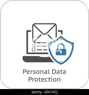 Personal Data Protection Icon. Flat Design. Stock Vector