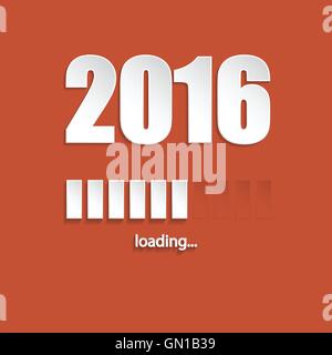 Flat new year 2016 loading background Stock Vector