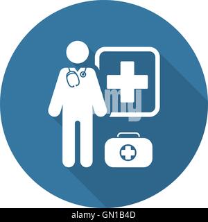 Doctor on Duty Icon. Flat Design Stock Vector Image & Art - Alamy