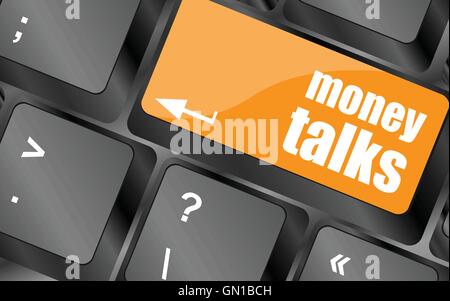 money talks on computer keyboard key button, vector illustration Stock Vector