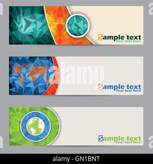 Cool banners with abstract geometrci shapes Stock Vector