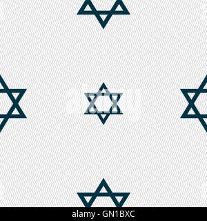 pentagram icon sign. Seamless pattern with geometric texture. Vector Stock Vector