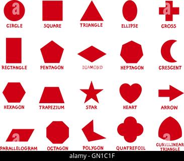 education basic geometric shapes Stock Vector