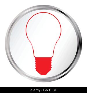 Light Bulb Button Stock Vector