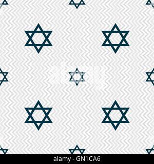 pentagram icon sign. Seamless pattern with geometric texture. Vector Stock Vector