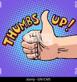 Thumbs up hitchhiking symbol and approval Stock Vector
