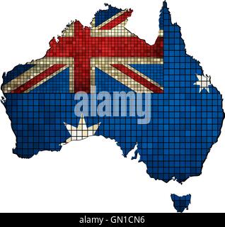Australia map with flag inside Stock Vector