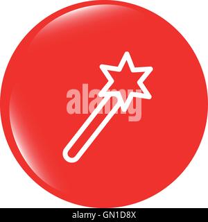 vector Icon magic wand, web button isolated on white Stock Vector