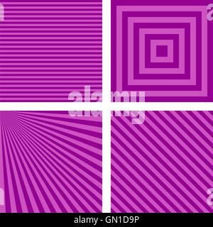 Purple simple striped wallpaper set Stock Vector