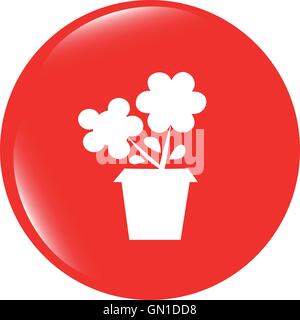 vector Flower web buttons for website or app isolated on white Stock Vector