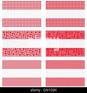 Mosaic Austria flag set Stock Vector