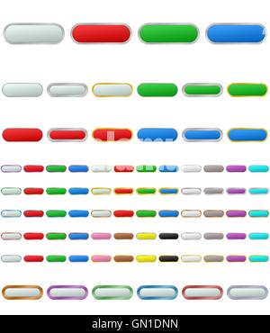 Color metallic zoom out button set Stock Vector