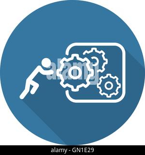 Integration of Innovation Icon. Flat Design. Stock Vector