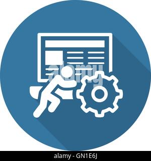 Technical Support Icon. Flat Design. Stock Vector