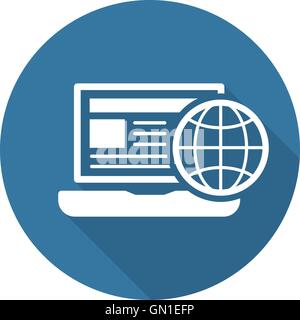 Global Business Icon. Flat Design. Stock Vector