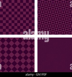 Purple simple geometric shape wallpaper set Stock Vector