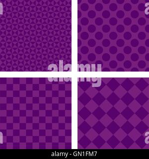 Purple abstract geometric shape wallpaper set Stock Vector