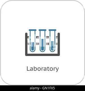 Laboratory Icon. Flat Design. Stock Vector