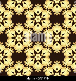 Seamless brown-gold Vintage Pattern Stock Vector