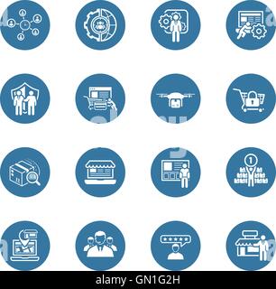 Flat Design Business Icons Set. Stock Vector