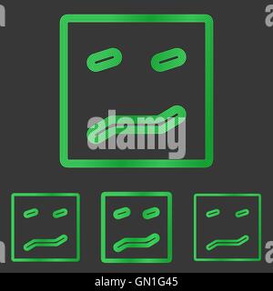 Green line fear logo design set Stock Vector
