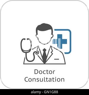 Doctor Consultation Icon. Flat Design. Stock Vector