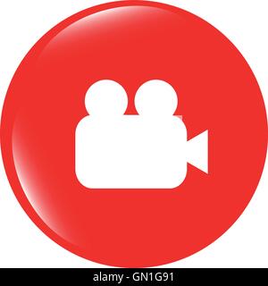 vector video camera icon web app button Stock Vector