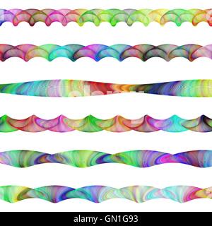 Multicolor page divider line design set Stock Vector