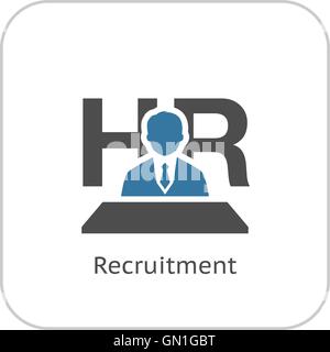 Recruitment Icon. Flat Design. Stock Vector