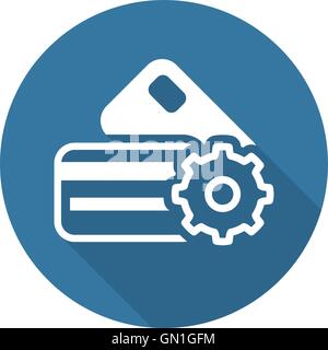 Credit Card Processing Icon. Flat Design. Stock Vector