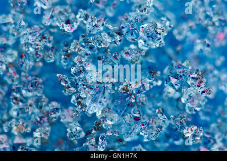 Background from blue crystals Macro photography Stock Photo
