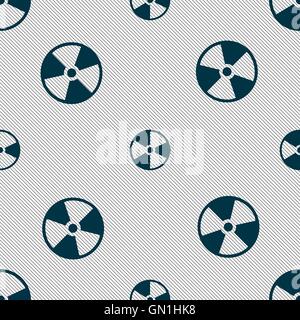 radioactive icon sign. Seamless pattern with geometric texture. Vector Stock Vector