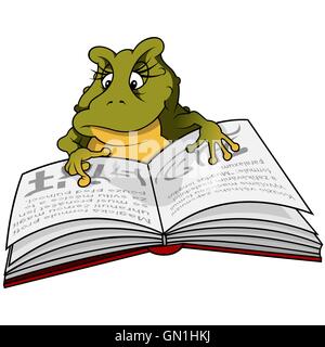 Green Frog Reader Stock Vector